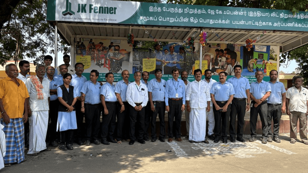 JK Fenner CSR bus shelter construction initiative