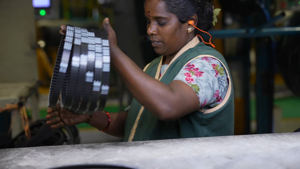 Employee working with safety standards