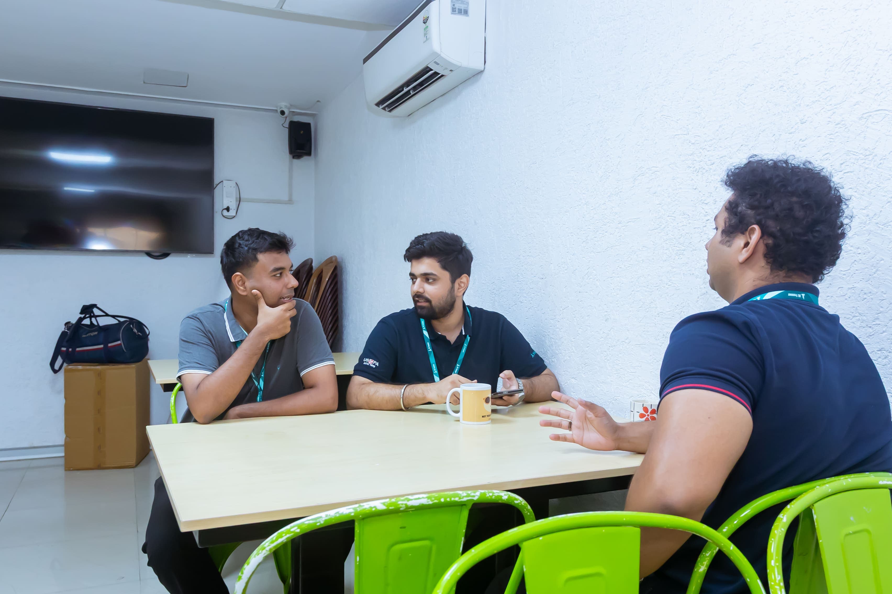 Colleagues in a discussion room